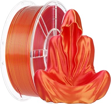 1KG 3D Printer Filament Bundle, 3 D PLA Printing Filament 1.75mm, Dual Color, +/-0.03mm, 1kg/2.2lbs Silk Golden Red