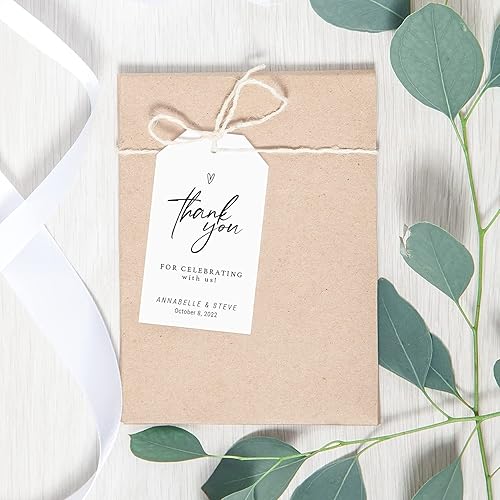 Miniatura 4 de 100 etiquetas de regalo de fiesta en blanco y negro, paquete personalizado y etiquetas de agradecimiento para bodas, baby showers, eventos especiales