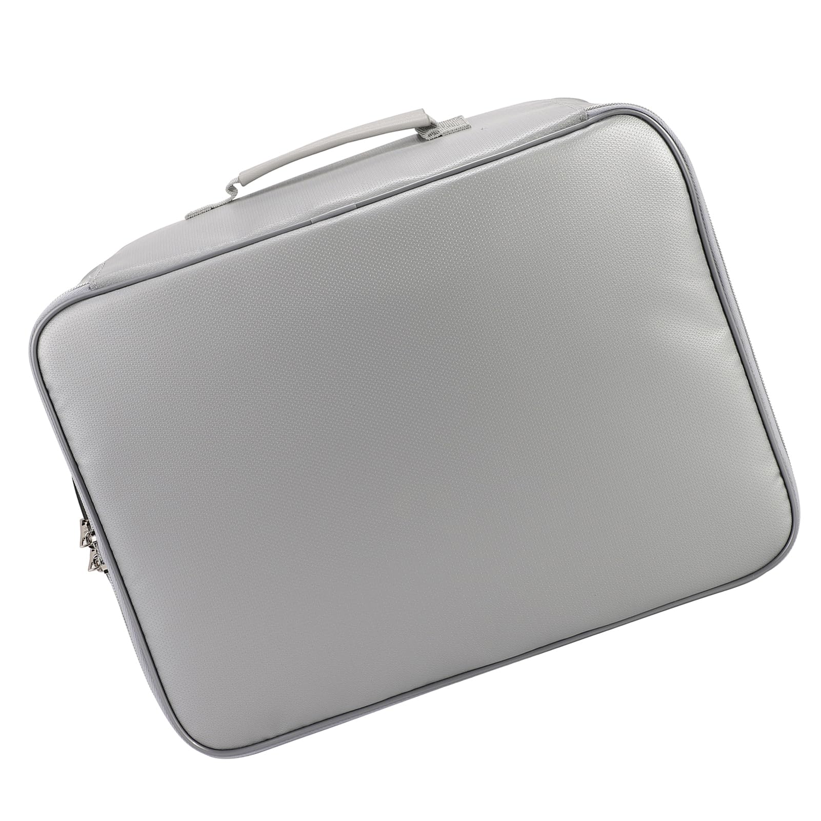 Borsa portadocumenti e organizer ignifugo con chiusura a combinazione - Custodia in fibra di vetro rivestita in silicone a doppio strato - 14,1 x 10,6 x 5,9 pollici - Custodia (Argento)