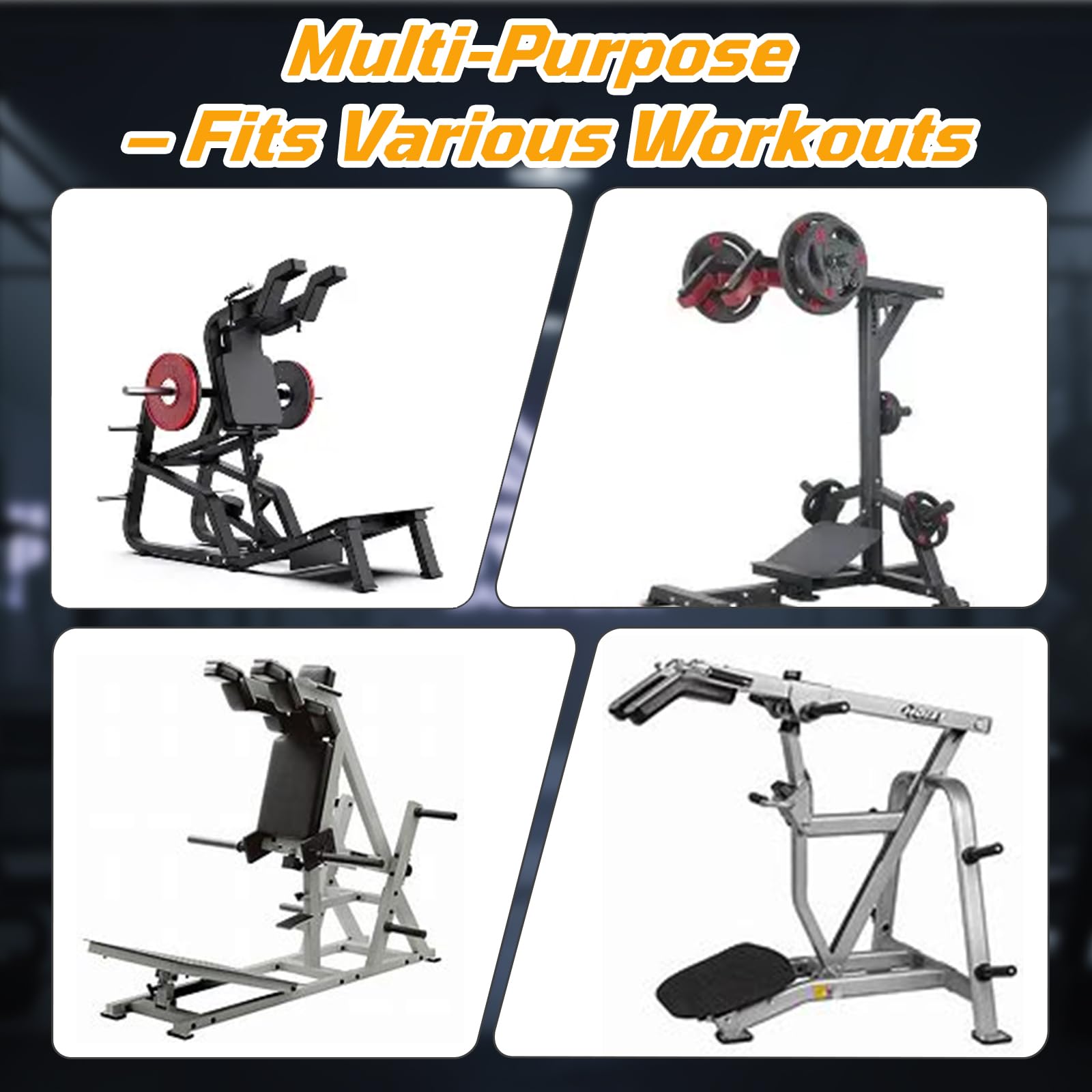 J Bryant Hack Squat Extra - Set di 2 imbottiture per spalline, 4 cm di spessore, universali, per macchine Hack Squat e Leg Press – Maggiore comfort e supporto per le spalle