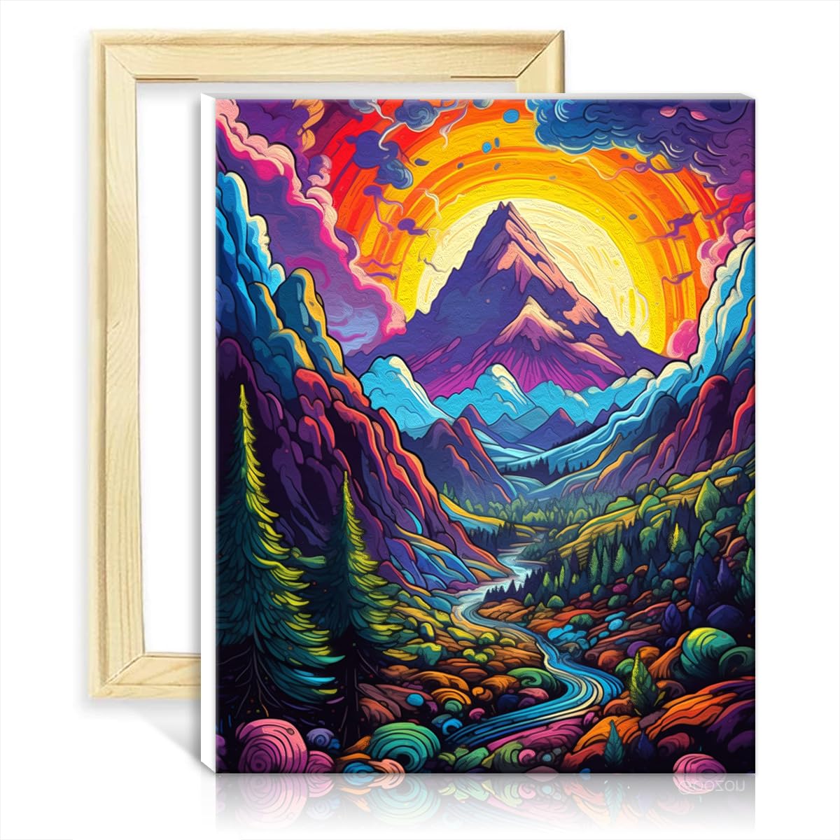 TANGFEIY On Canvas Painting by Numbers Black Hills DIY Oil Painting Paint by Number Kit Adults with Brushes and Acrylic Pigment on Canvas DIY Frame(30x40cm) — image 1