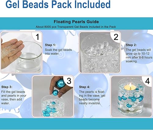 Miniatura 7 de WELMATCH Relleno de jarrón de perlas de color morado oscuro y marfil, 120 cuentas de perlas de imitación de 1 libra, 0.551 in, 0.787 in, 1.181 in,