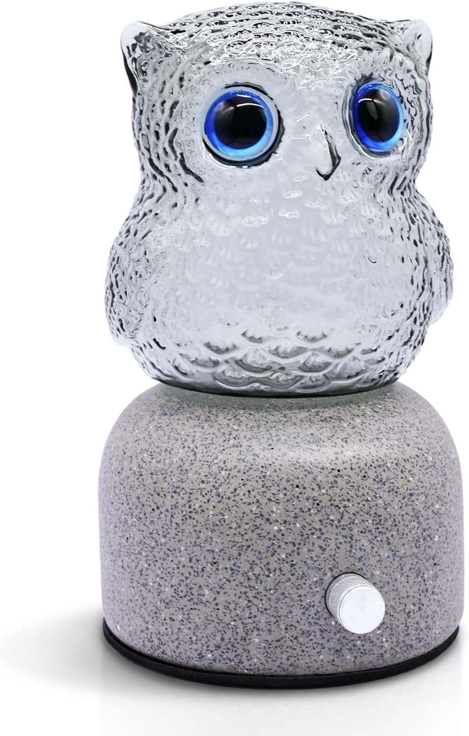 DAROMA Handcrafted Pottery Stone & Glass Essential Oil Diffuser, Owl Portable Waterless Aromatherapy with Auto Off, Adjustable Brightness, Ideal for Home, Office, Bedroom, Gift