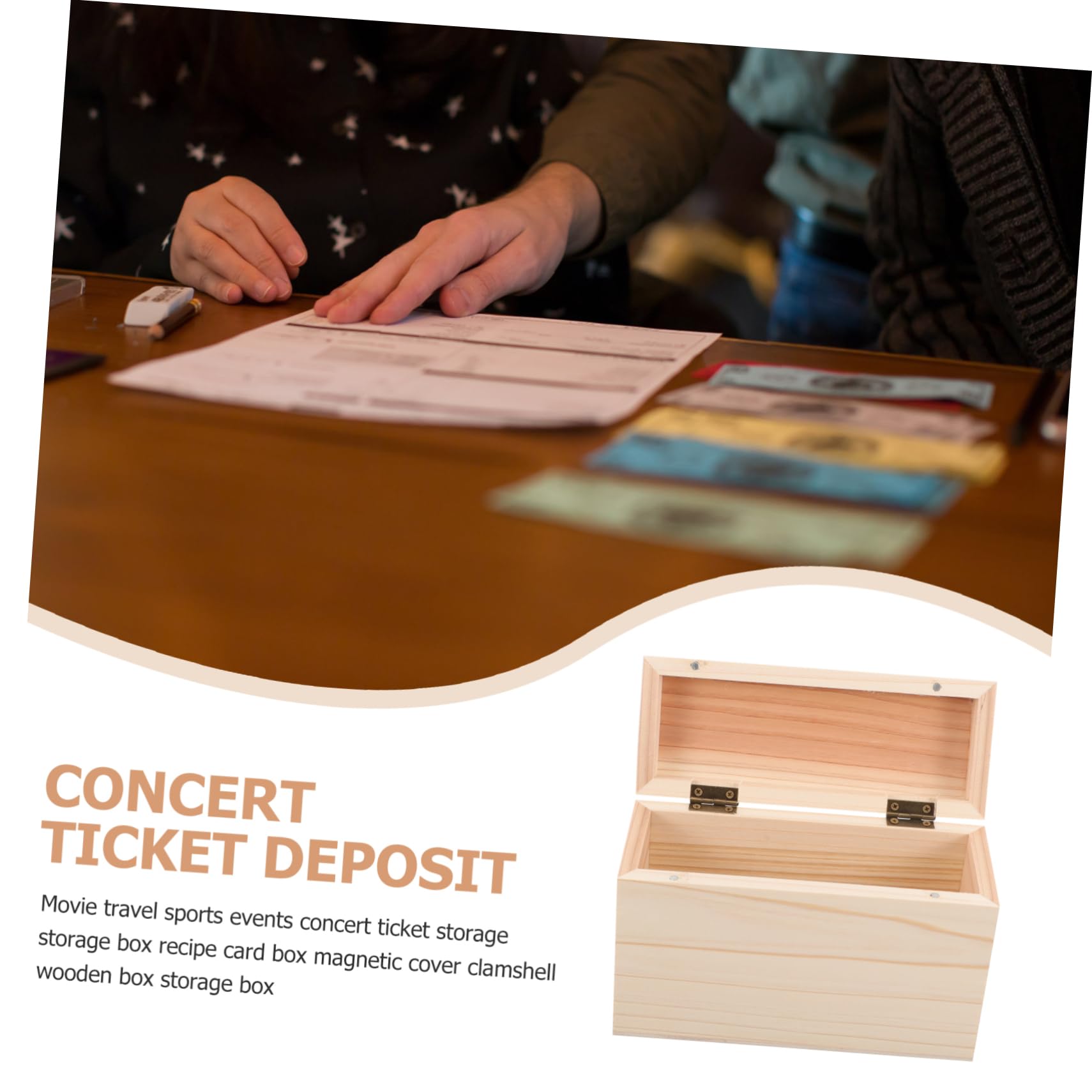 PRETYZOOM Recipe Organizer Box for Home Kitchen Lightweight Storage Smooth Finish for Cards and Craft Supplies