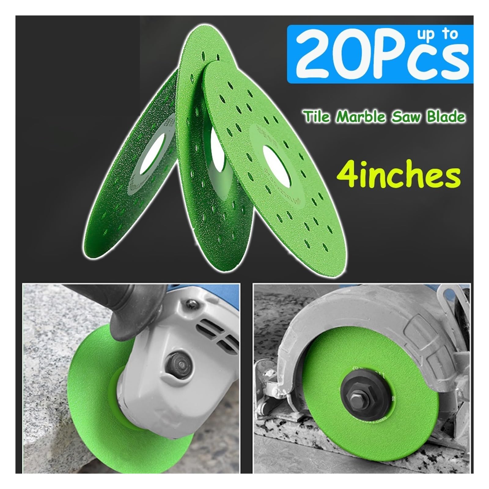 Disco de Corte for Azulejos superfino 1 a 20 Piezas, Hoja Sierra Diamante 4 Pulgadas for mármol, Porcelana, cerámica, Vidrio, Granito, Jade, Disco muela abrasiva(100x20mm(5pcs))
