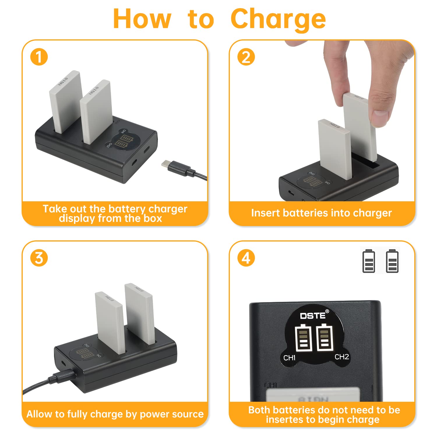 Batteria di ricambio (confezione da 2) e caricatore USB Dual LED Smart compatibile per EN-EL5 e Coolpix P3, P4, P80, P90