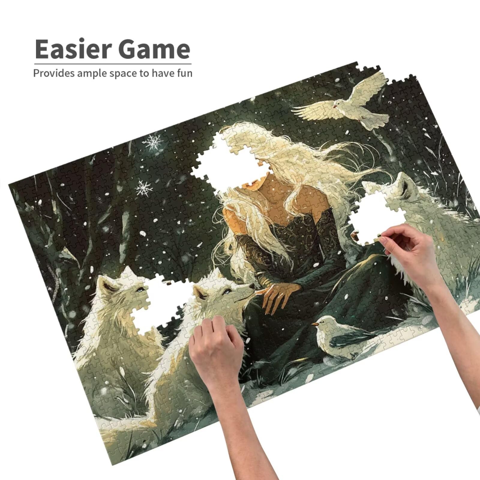 Frau Puzzle 2000 Teile Erwachsene Puzzle Tier Design für Erwachsene und Beginner, HD Farbe HolzPuzzle mit Geschenkbox Verpackung for Zimmer Deko Wohnzimmer, Geschenke für Frauen 70x100cm -z1421