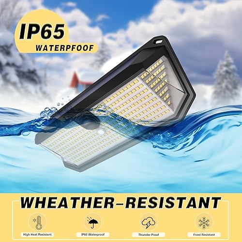 Miniatura 4 de Luces solares para exteriores, 4000 lúmenes, 380 LED, luces solares de movimiento al aire libre, impermeables, 3 modos de luz de seguridad gran
