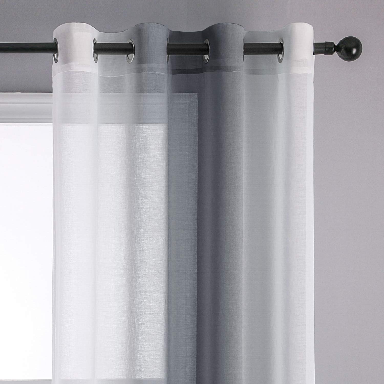 Hiasan Grey Ombre Sheer Curtains for Living Room - Image 3