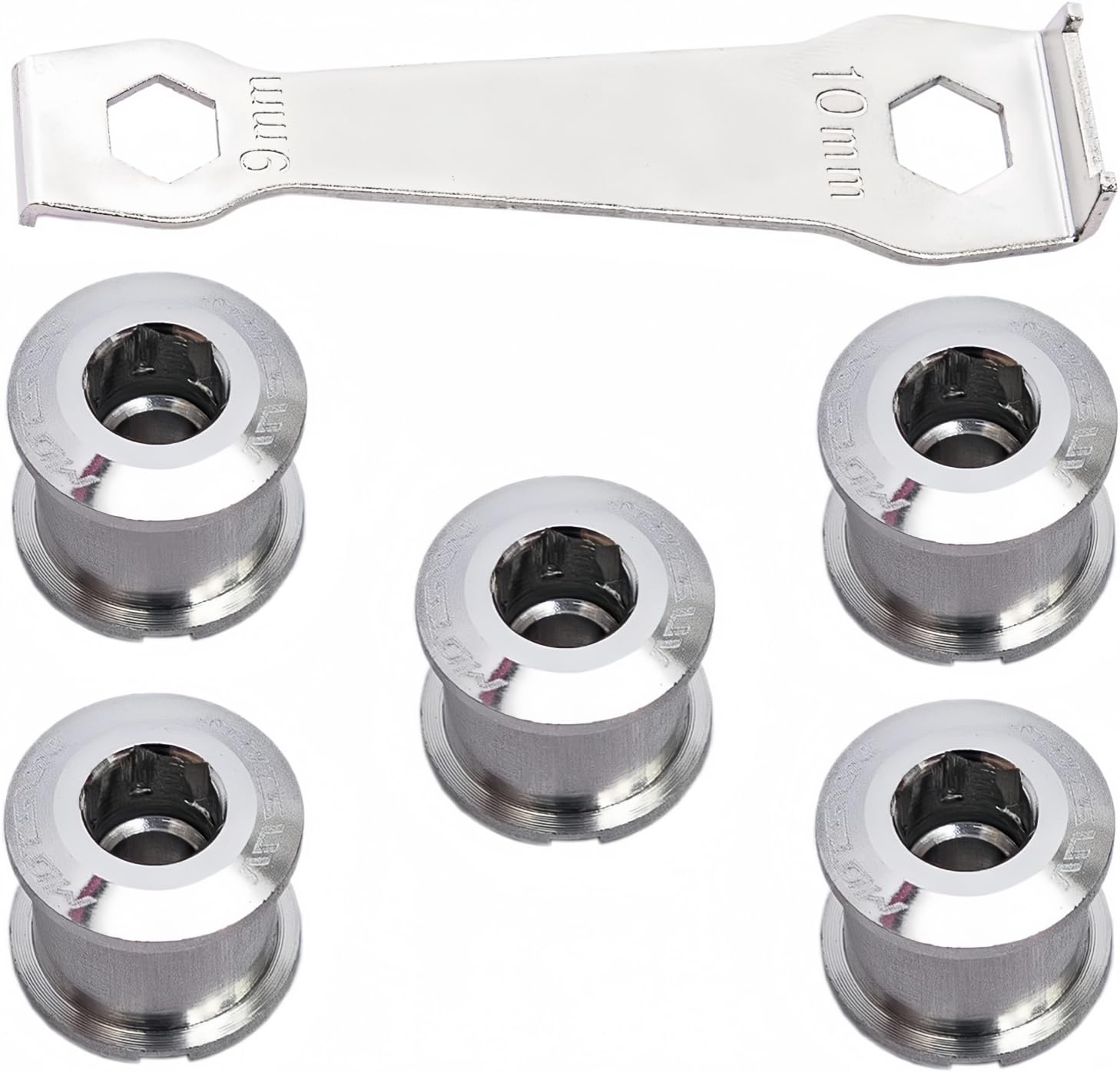 YBEKI Chainring Bolts for Road MTB Bicycle Single Chainring and Double Chainring Bolts with Mounting Wrench