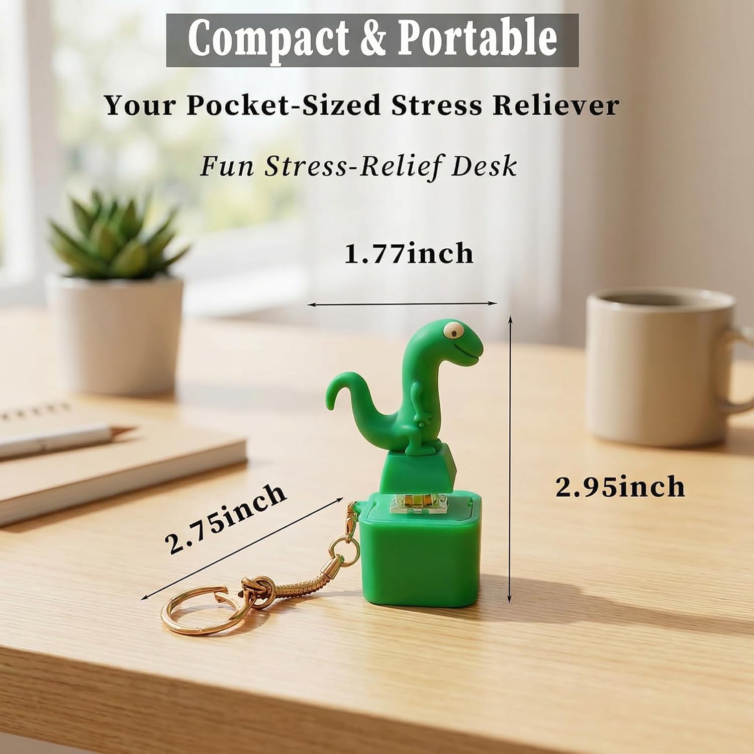 Lizard Keychain Sound Fidget Toys,Rechargeable Lizard Anxiety Keychain Button with Colorful Light & Sound, Fun Toy, Adults Keyboard Clicker April Fools' Day Prank Gift(2PCS)