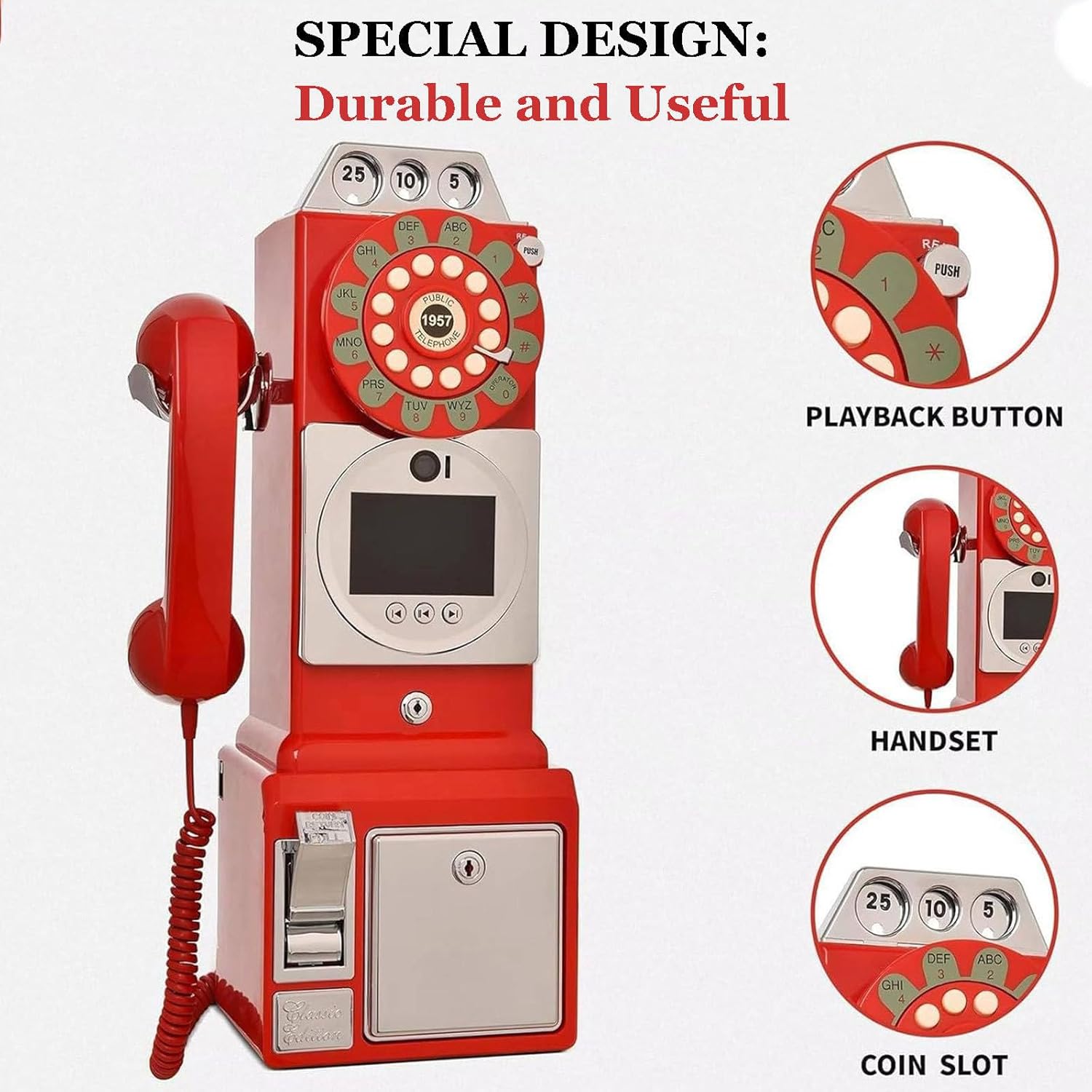 Creative Wedding Guest Book - Video & Audio Phone Guestbook, Easy to Use for Engagements, Anniversaries, Baby Showers & Graduations, 64GB Red