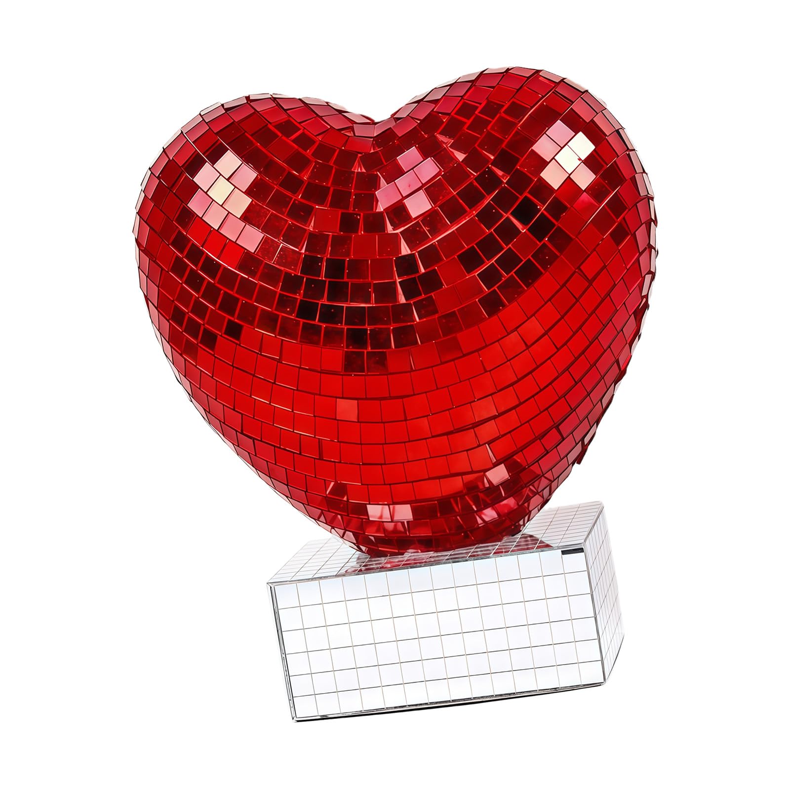 Xjdzineq Artistic Reflective Heart Ornament for Valentine Decors Brightens Spaces Sturdy Glass Construction Multifunctional Use Gift Decors
