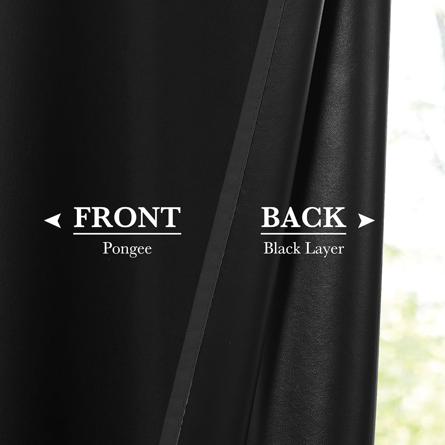 RYB HOME 100% Blackout Door Curtain Lightweight Portable and Easy to Install, Fully Room Darkening Privacy for French Door Kitchen Sidelight Window, W 25 x L 72, Black, 1 Panel