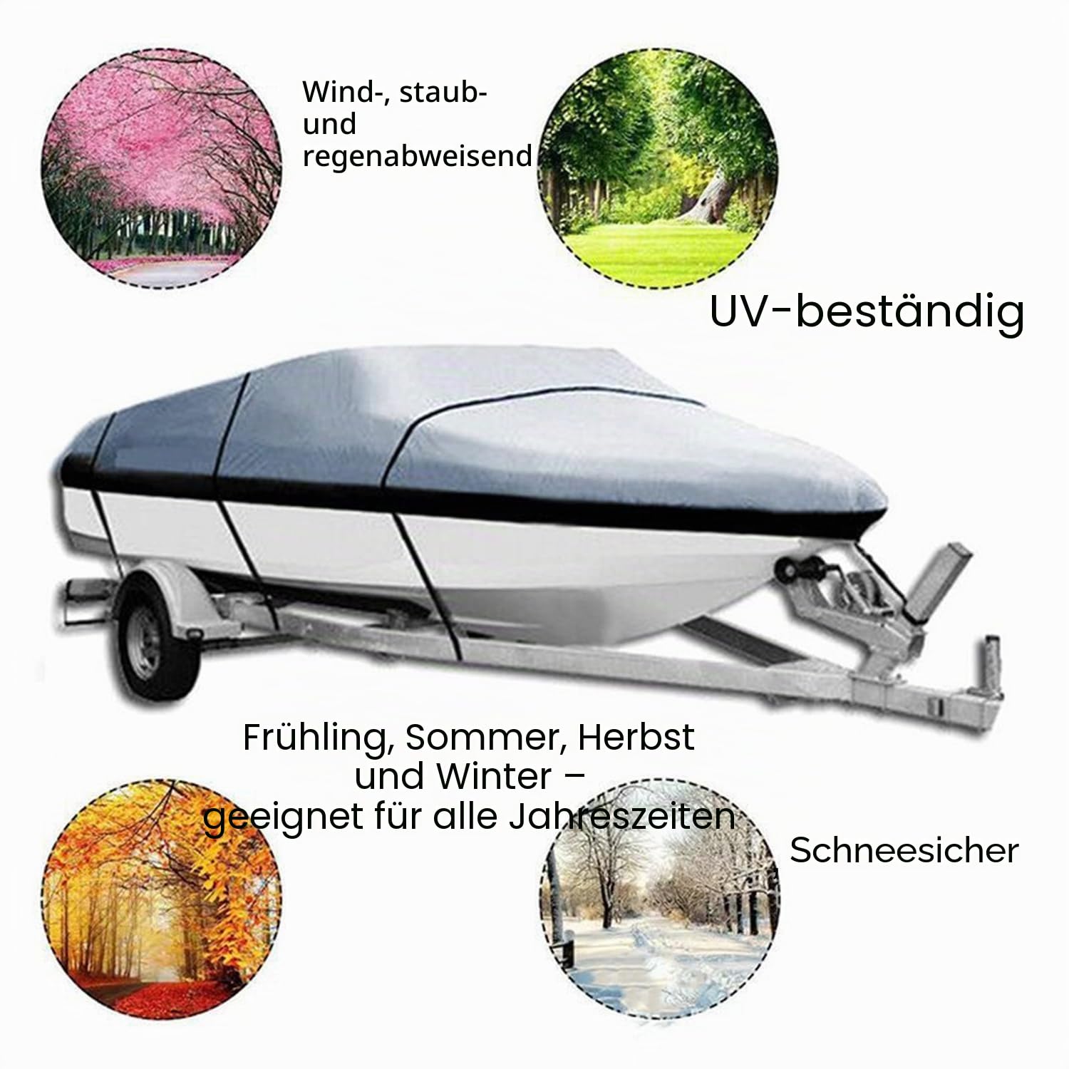 Bootspersenning Abdeckplane Bootsplane,Persenning Schlauchboot 420D Oxford-Gewebe,Mit Aufbewahrungstasche,Für v-Rumpf,Ruderboot,Angelboot(Plata)