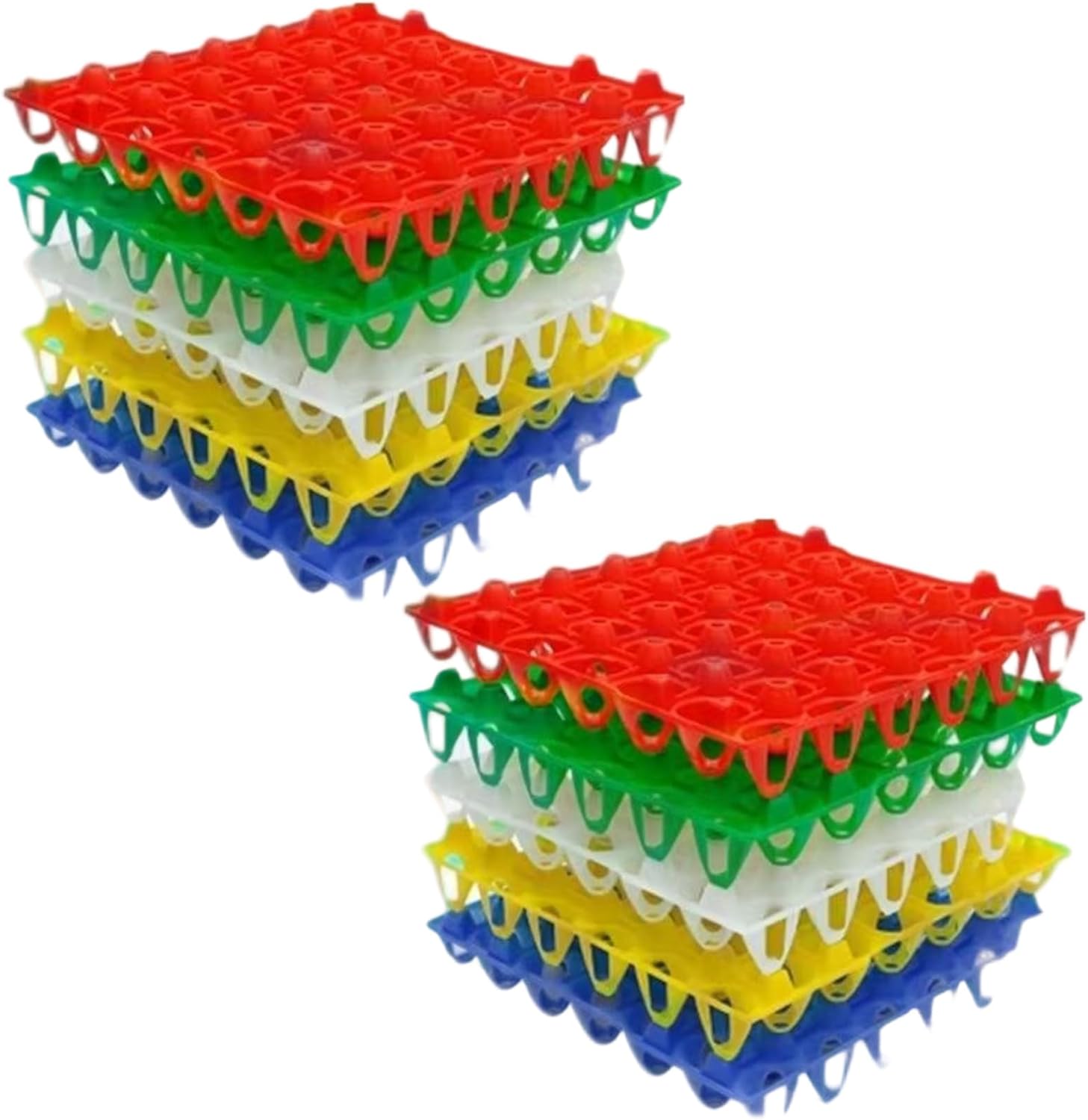 Egg Crate, 10PCS 30 Cells Plastic Egg Tray, Stackable Reusable Colored Storage Container for Storing, Sorting, and Shipping