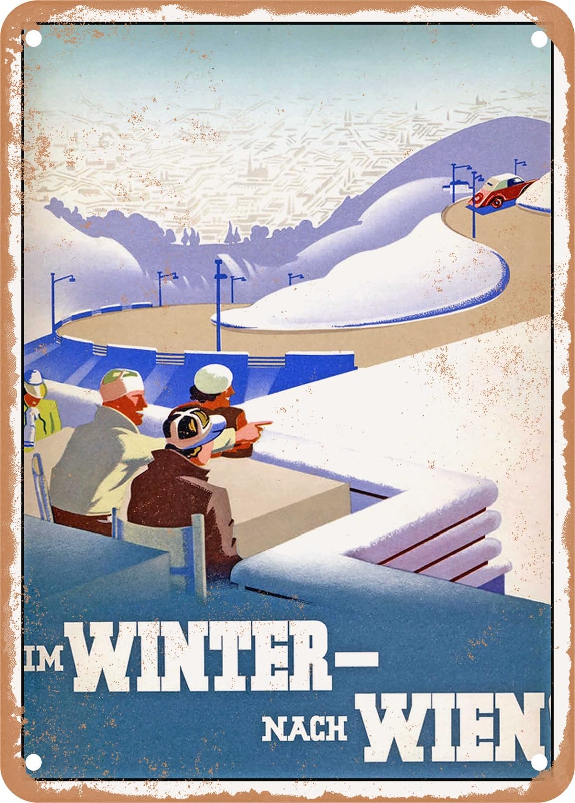 Miaomansenstore Metal Sign - 1935 Winter To Vienna Vintage Ad Home Decor