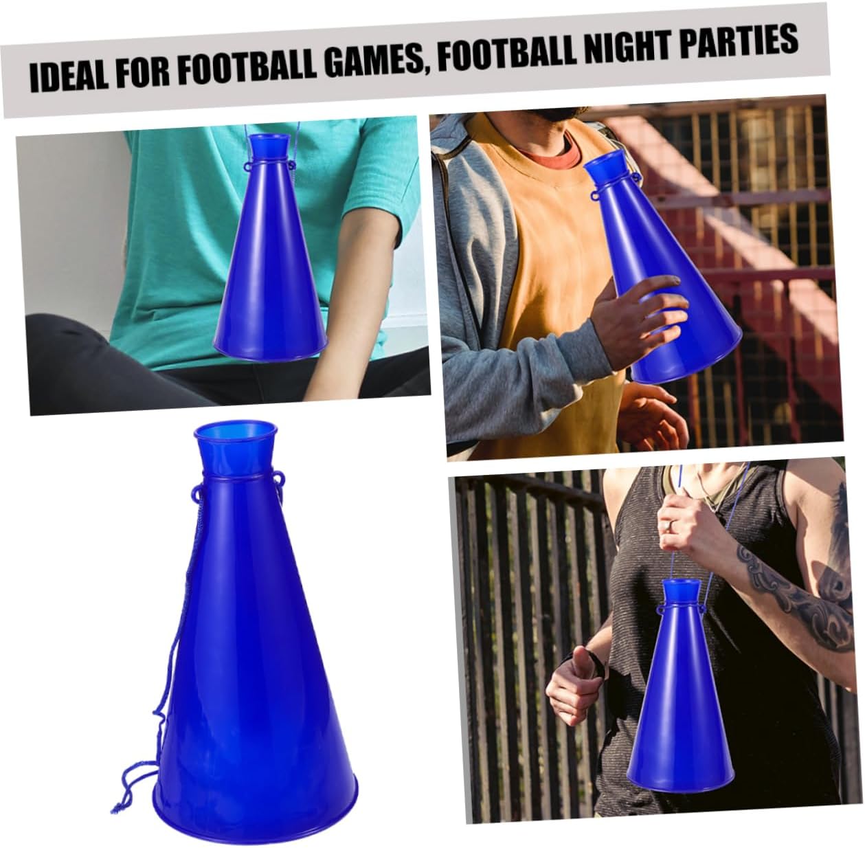 Sosoport Cheer Megaphone 4-Pack Plastic Cheering Horns for Kids Sports Games Parties Football Match Noisemaker Toy