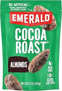 Emerald Nuts Cocoa Roast Almonds (1-Pack), 5 Oz Resealable Bag, Kosher Certified, Non-GMO, Contains No Artificial Preservatives, Flavors or Synthetic Colors