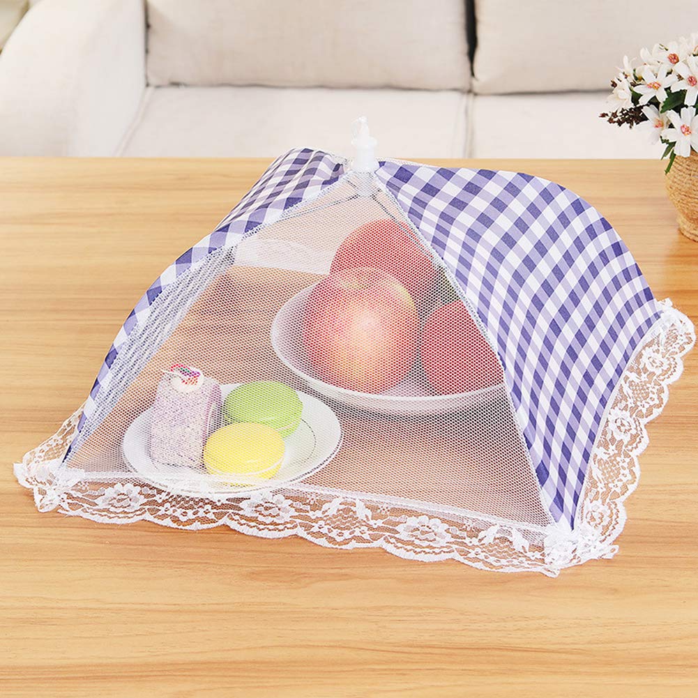 TEERFU 3pcs Cloche Alimentaire Pliable Anti-mouche Couvercle de Nourriture en Maille Pliant Tente Parapluie Anti-insectes Anti-moustiques Protection pour Barbecue Pique-nique Aliments 32 cm