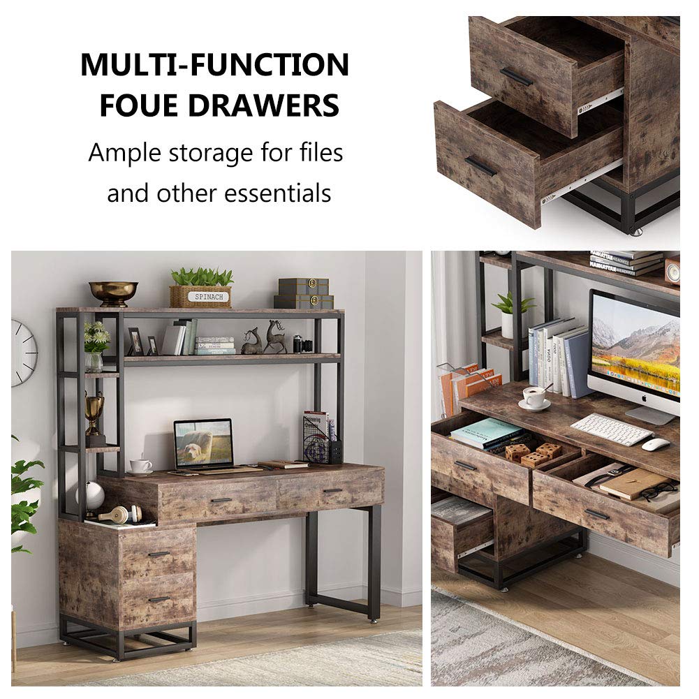 Buy Tribesigns 55 Inch Computer Office Desk with 4 Drawers and Storage