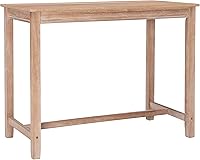 Linon Claridge 36-Inch Distressed Brown Counter Height Pub Table - Solid Wood Rustic Bar Table for Kitchen & Dining