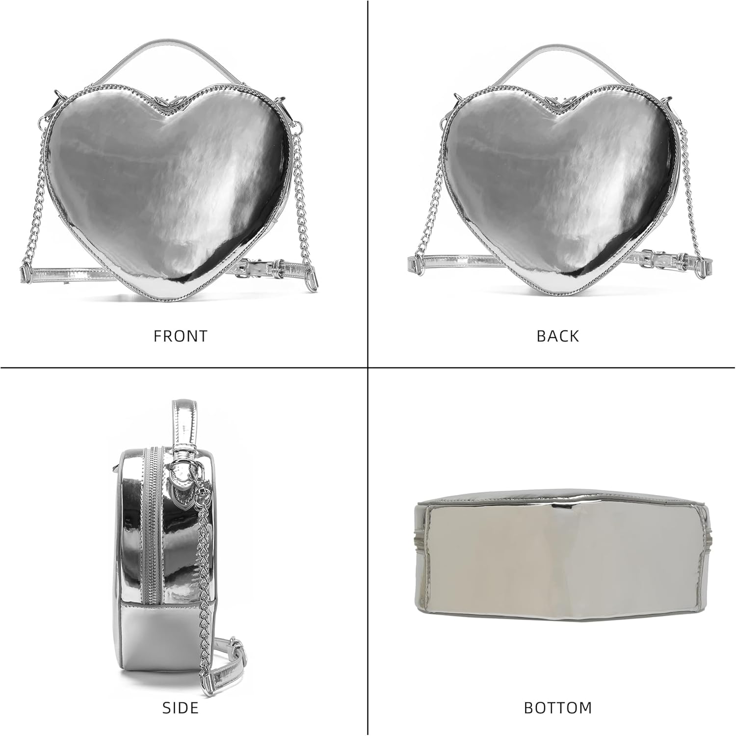 lola mae Heart Shape Crossbody Purse for Women – Cute Valentine’s Gift Handbag, Zip-Around Shoulder Bag for Teens - Image 3