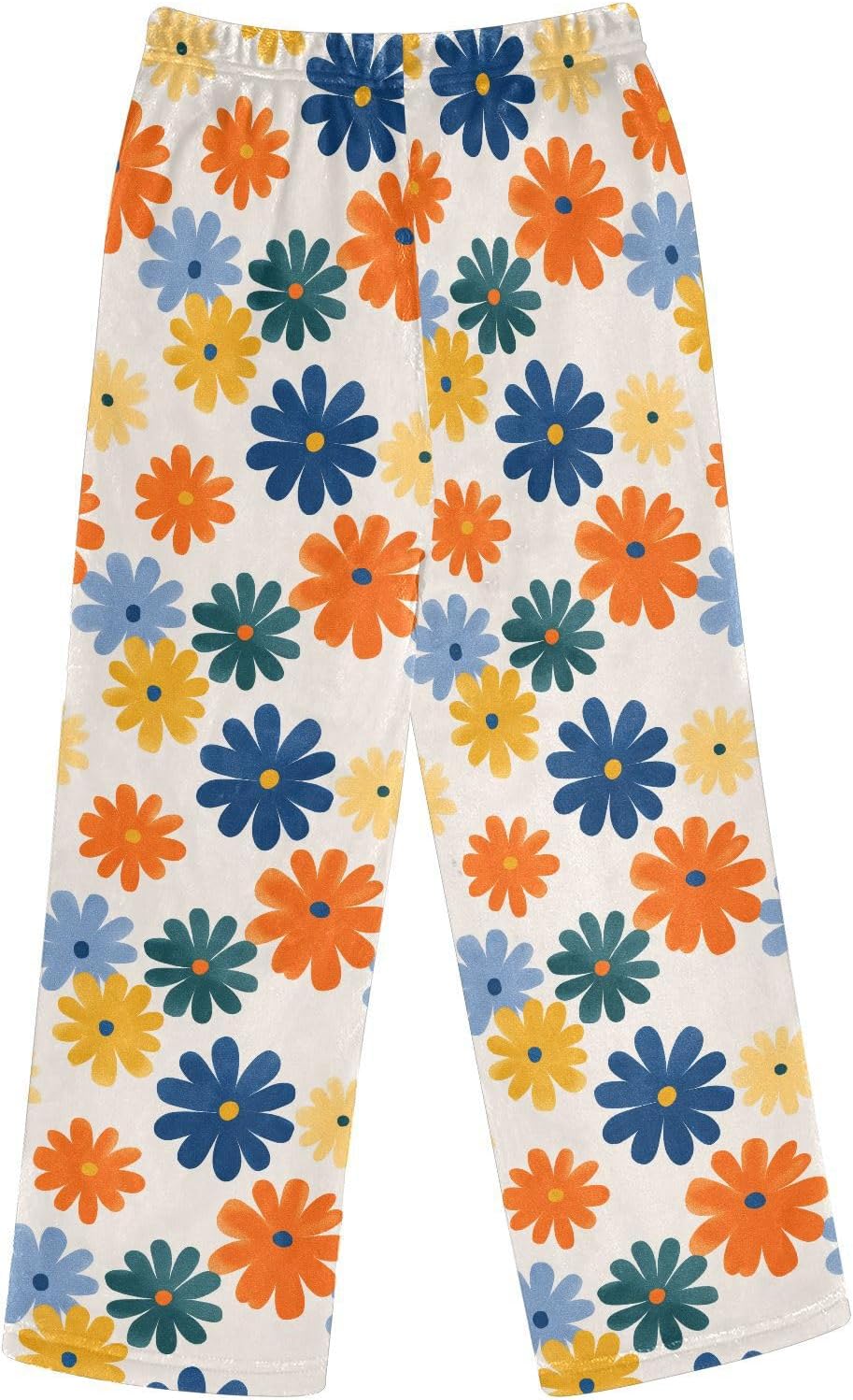 visesunny Colorful Daisies Flower Boys Pants for Kids Fleece Bottoms Long Jogger Pants Trousers with Pockets Size 6-14Y