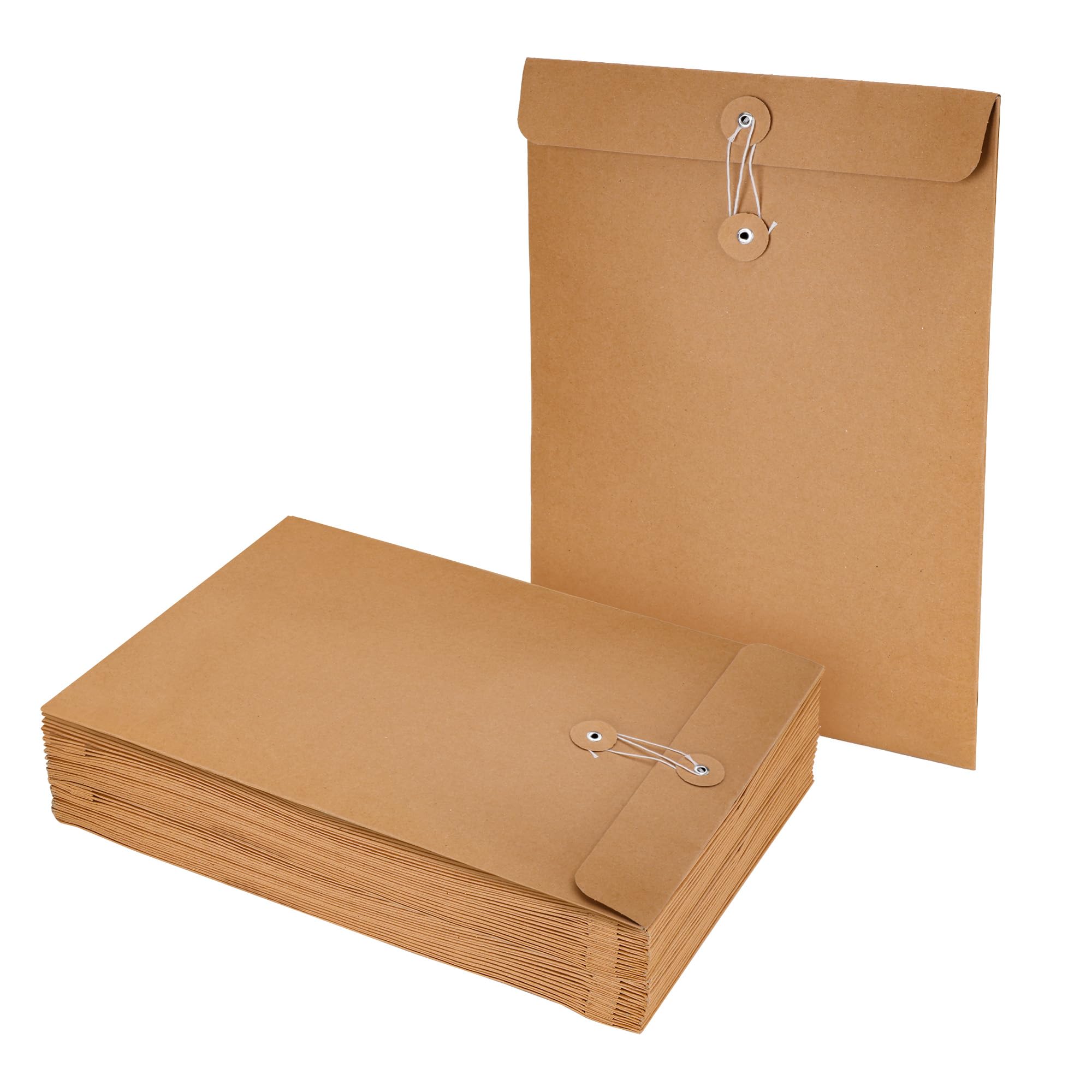 24 cartelle portadocumenti in carta kraft formato A4, con cordoncino, 33 x 24 cm, colore giallo, tasche per progetti, documenti, organizer verticale in carta kraft, per lavoro, casa, ufficio