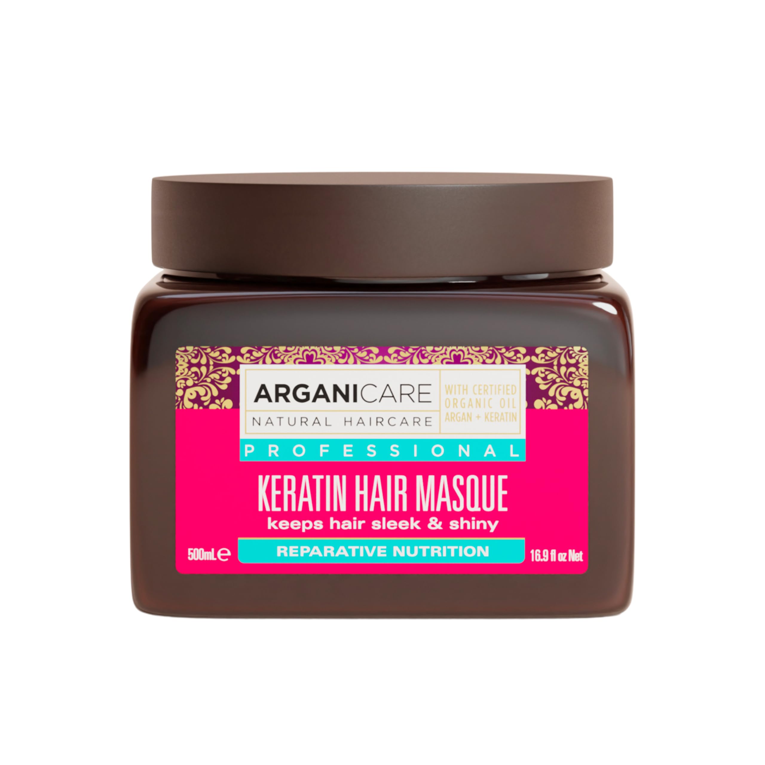 Arganicare | Keratin Range | REPAIR AND NUTRITIOUS MASK | With Organic Keratin | Nourishes, Thickens & Protects | Fortifies & Regenerates the internal