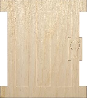 Jail Prison Police Law Enforcement Unfinished Wood Shape Piece Cutout for DIY Craft Projects - 1/4 Inch Thick - 4.70 Inch Size