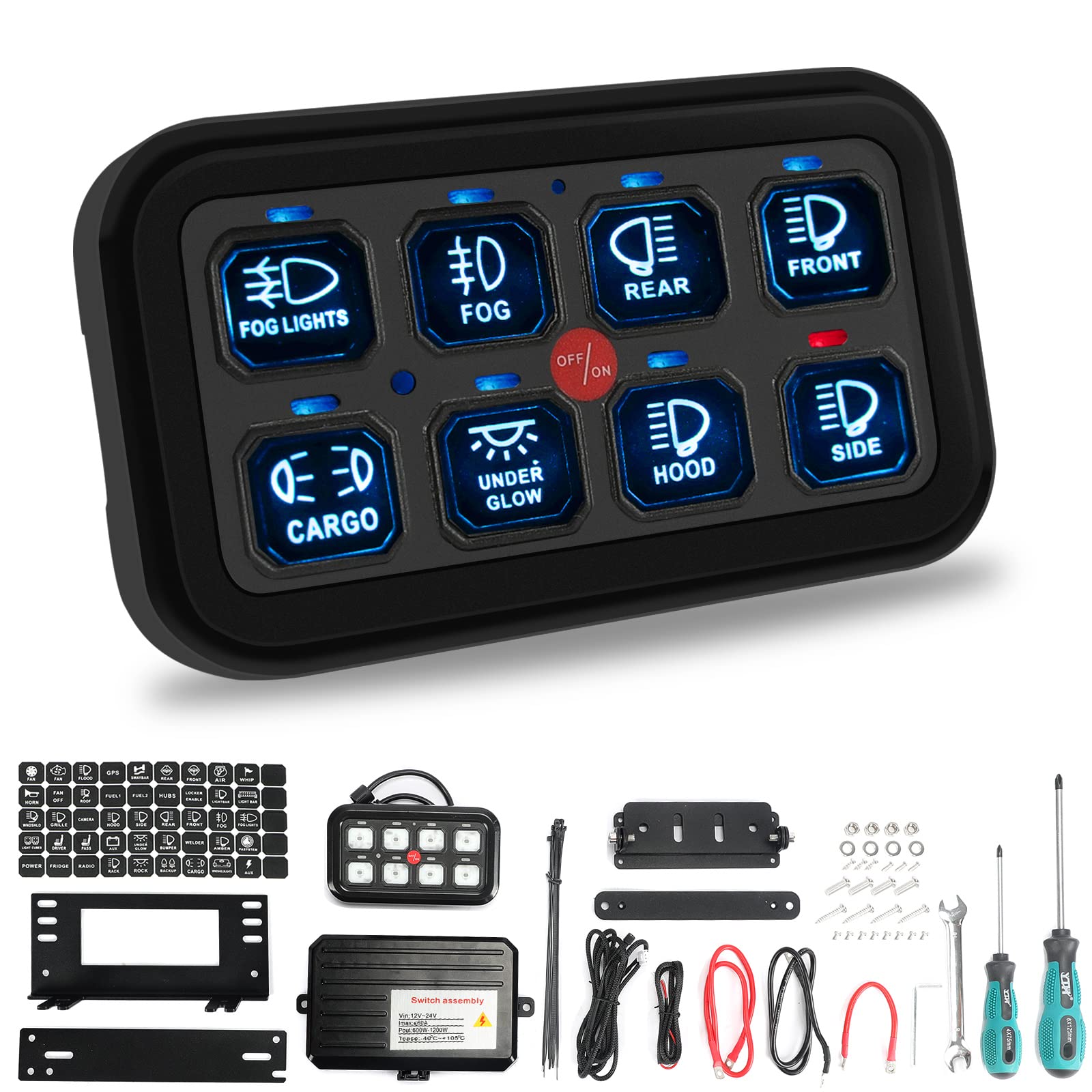 Marine Switch Panel SUNPIE 8 Gang Switch Panel - 12V Universal Relay ...