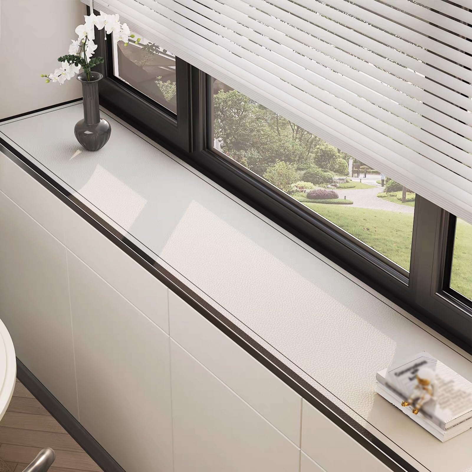 Protector para alféizar de ventana en PVC de 20x80 cm y cubiertas de 60 cm a 2 m