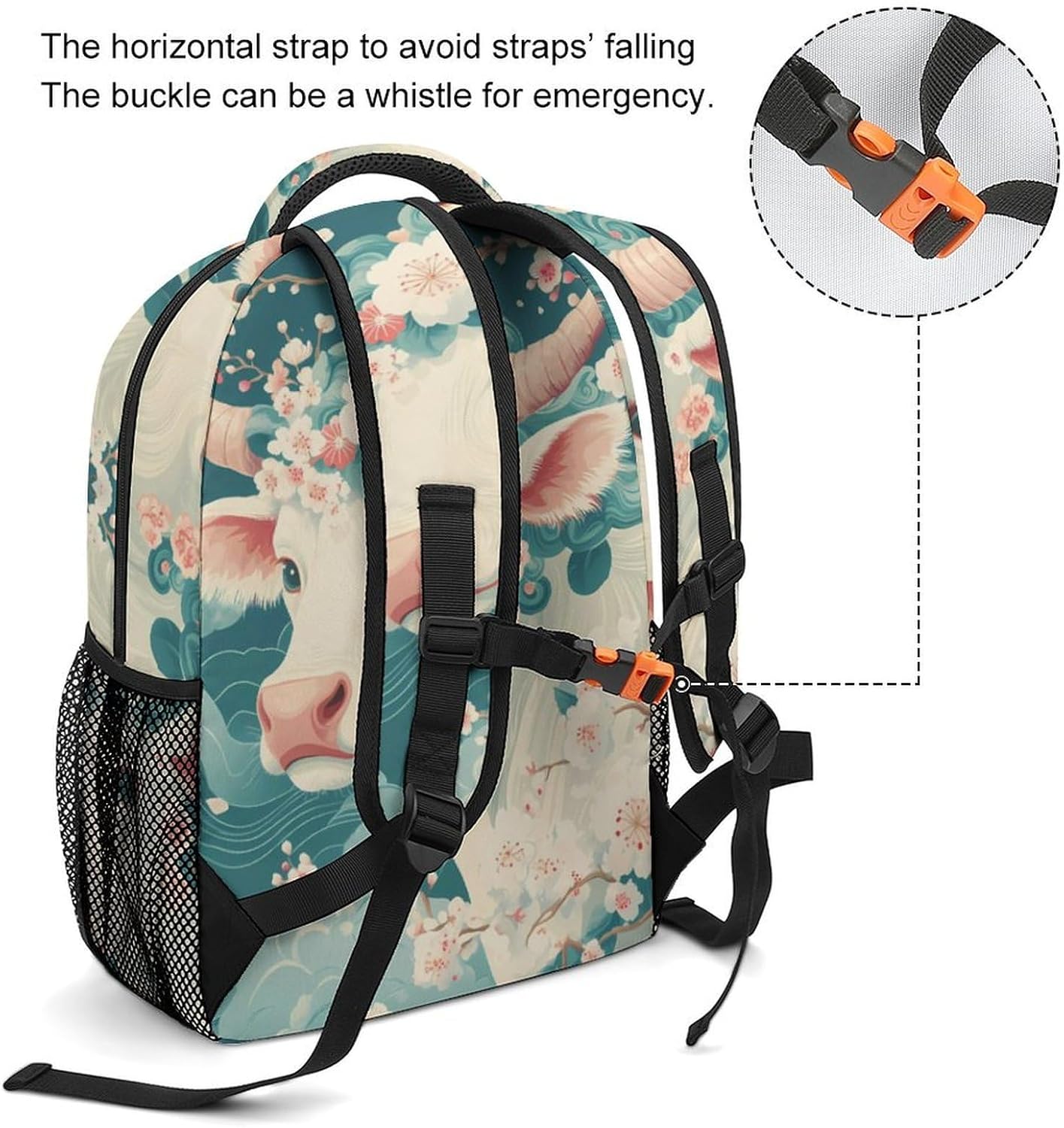 Beautiful White Cow Laptop Backpack Lightweight Travel Daypack Shoulder Bag for Men Women