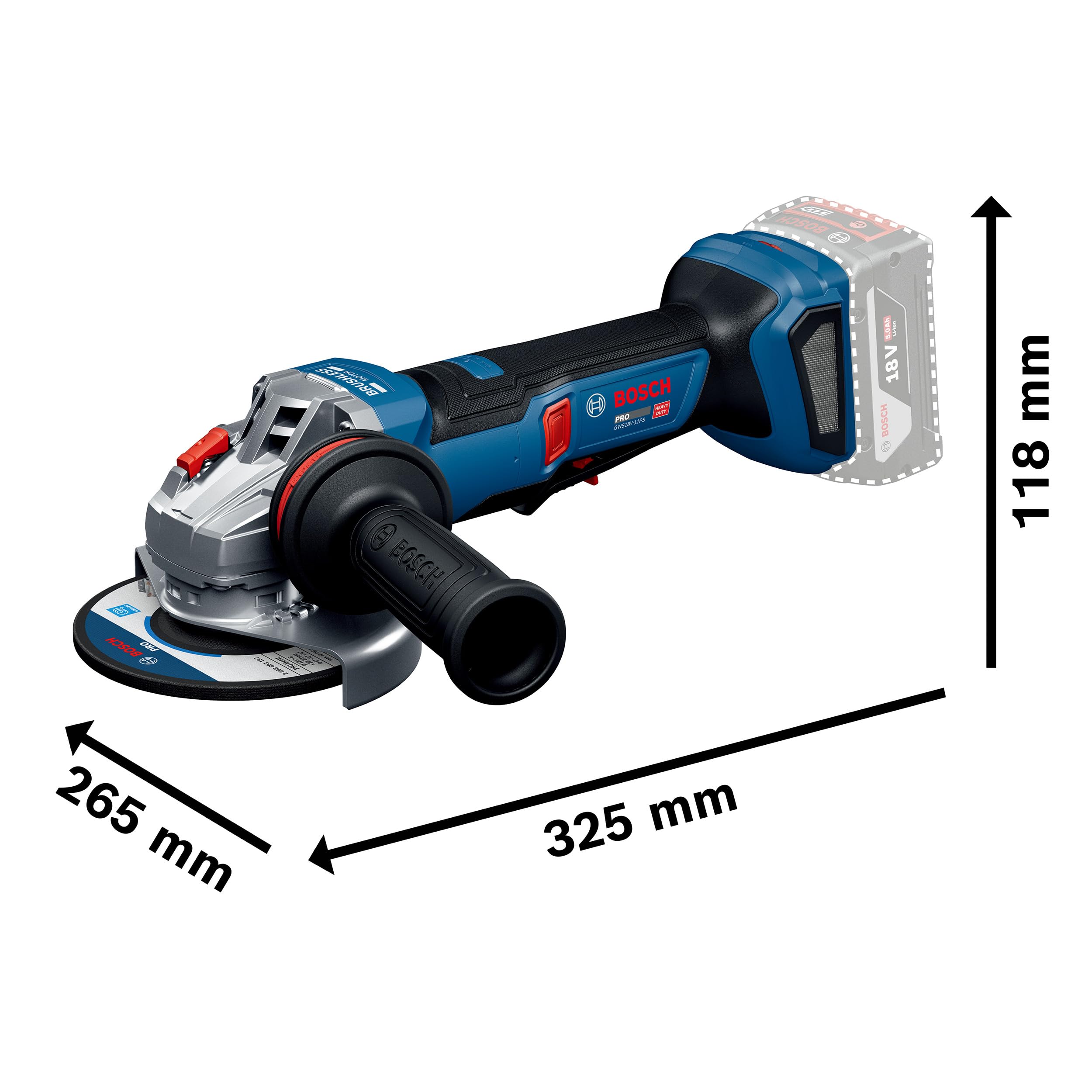 Bosch PRO 18V System Meuleuse angulaire sans-fil GWS18V-11PS (avec L-BOXX)