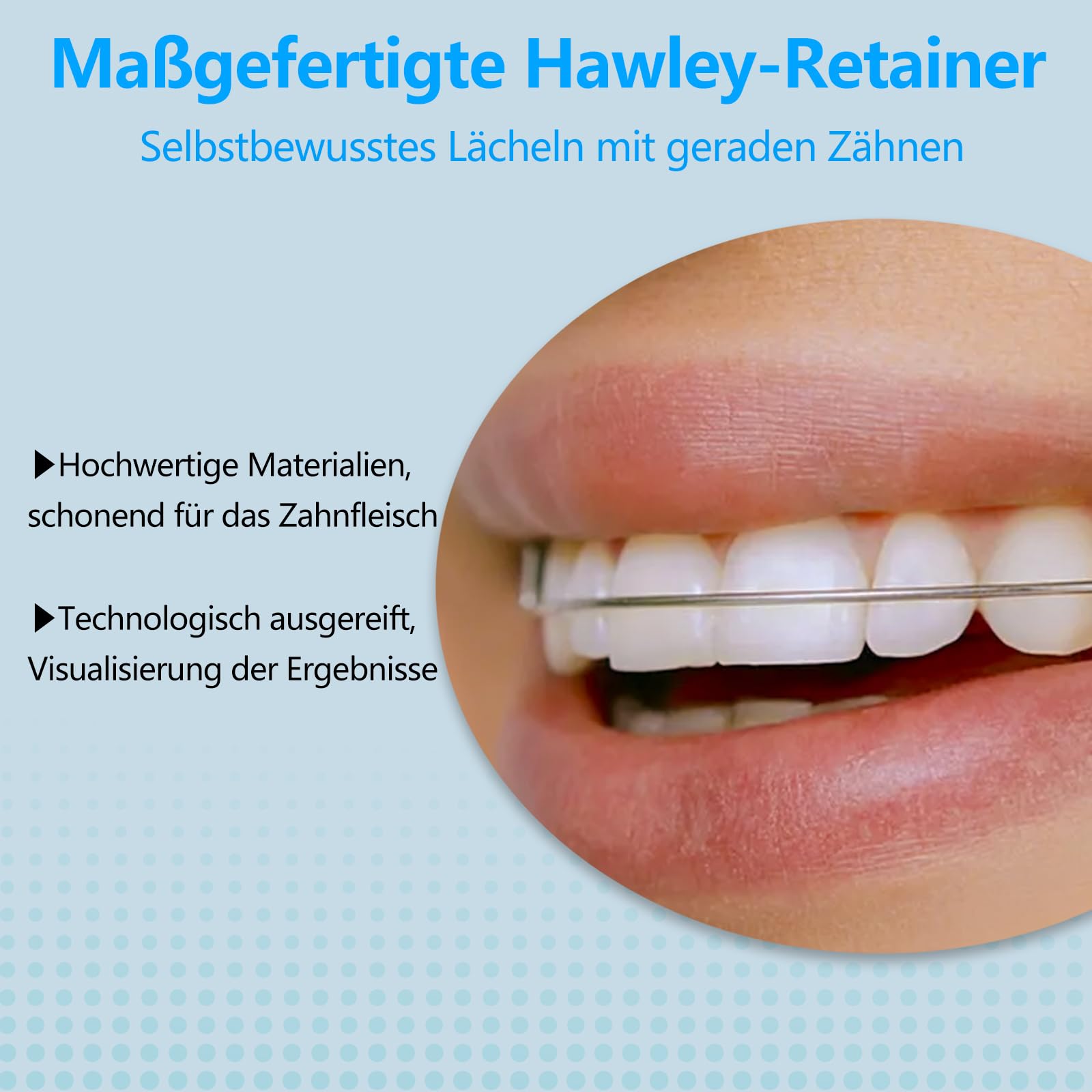Hawley Retainer su misura per denti, guida superiore e inferiore Hawley, parentesi graffe per la stabilizzazione per adulti e bambini, previene lo spostamento dei denti, set da 2 (blu)