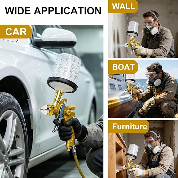 HVLP Spray Gun Kit with 10Pcs 650ML Disposable Paint Cups Car Paint Gun