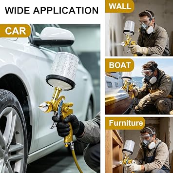 HVLP Spray Gun Kit with 10Pcs 650ML Disposable Paint Cups Car Paint Gun