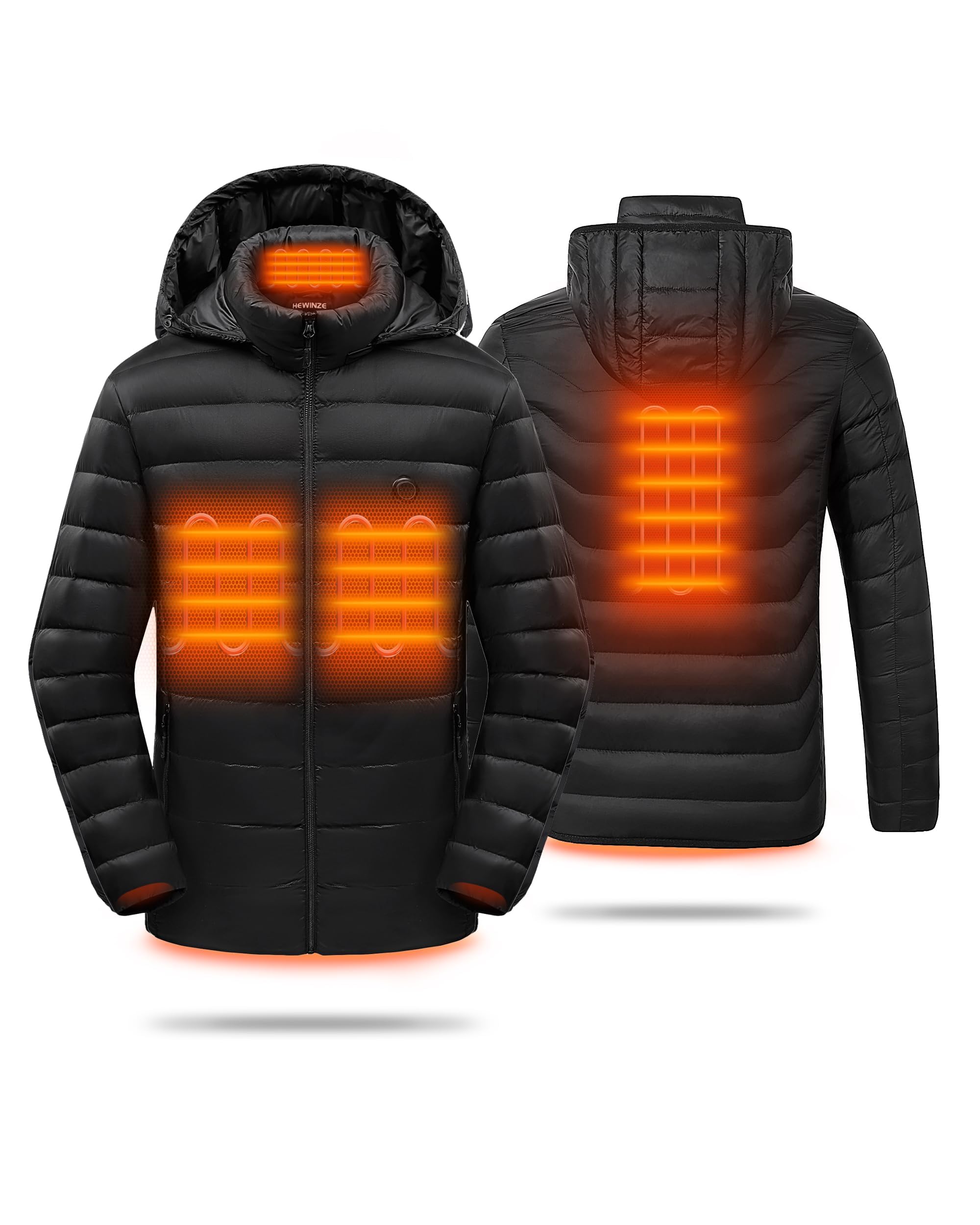 HEWINZE Veste Chauffante Femme avec batterie incluse,Manteau Chauffante Femme avec capuche pour L'hiver, la Chasse, L'extérieur, le Camping, Ski Équitation.