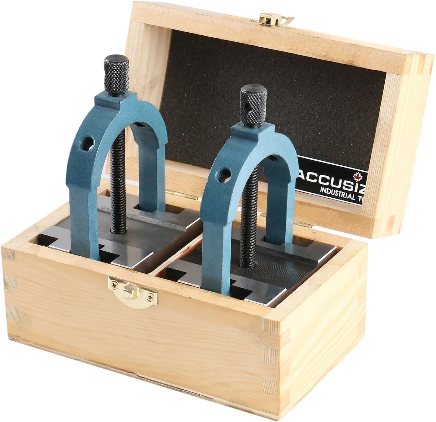 Accusize Industrial Tools 2-3/8'' x 2-3/4'' Multi-Use V-Block and Clamp Set in Fitted Box, 0303-0219