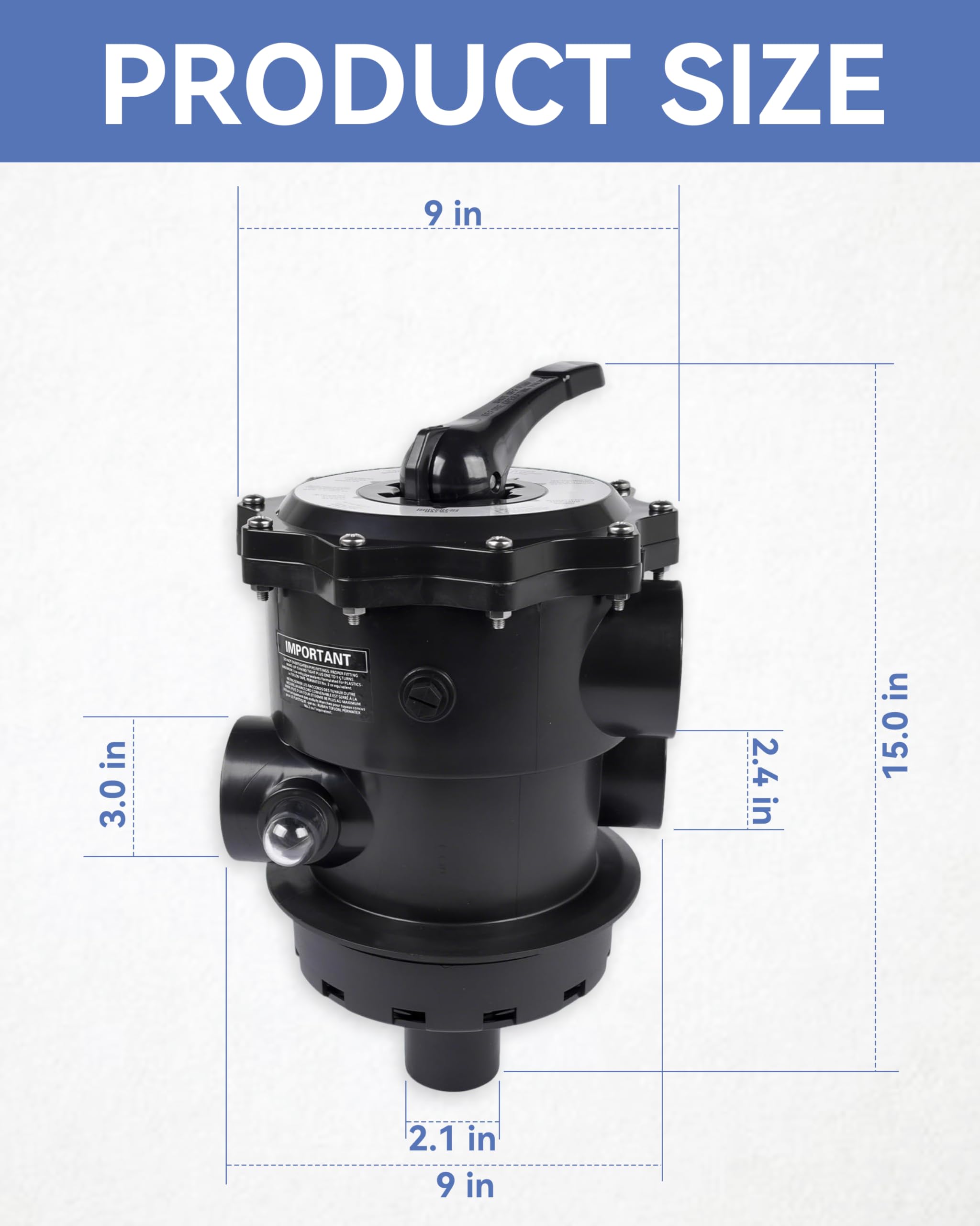 Hayward Pro Series Sandfilter-Steuerventil SP071621 Filter S310T2 S270T2 S310T2 S360T2 6-Positionen-Vari-Flo-Steuerventil