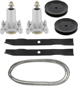 ACEBRI 42" Deck Rebuild Kit for Poulan Pro PP19A42 PB185A42 PB195H42LT PB20H42YT PP175G42 Mower Deck Parts 192870 187292 Spindle 134149 127843 Blade 532429636 Belt 195945 197473 Pulley