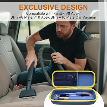 LTGEM Case Compatible with Fanttik Slim V8 / Slim V10 APEX Car Vacuum, Blue(Case Only)