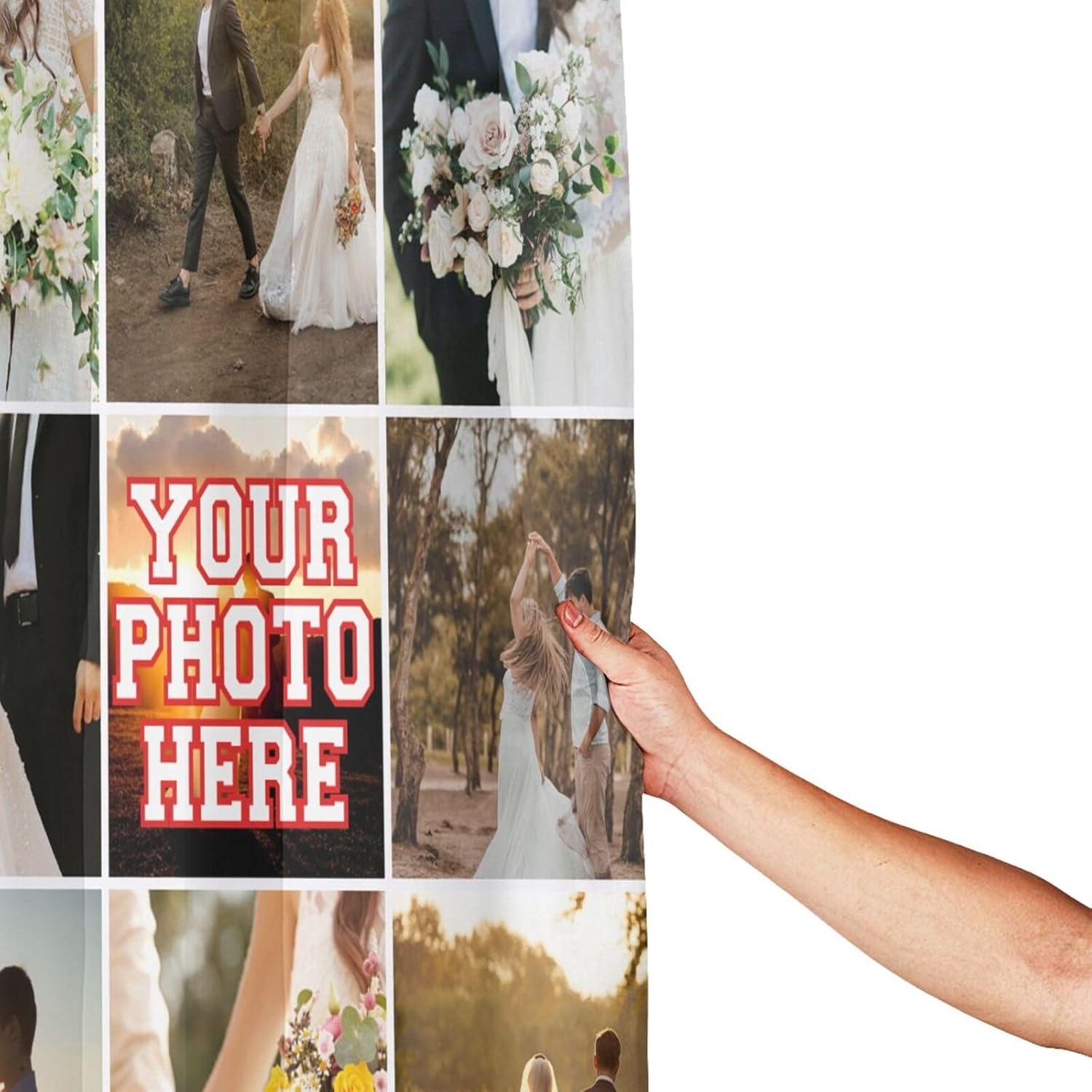 Personalized Shower Curtain Custom Shower Curtains with 9 Photos Text Customized Shower Curtain for Bathroom with Hooks 72 Inch X 72 Inch