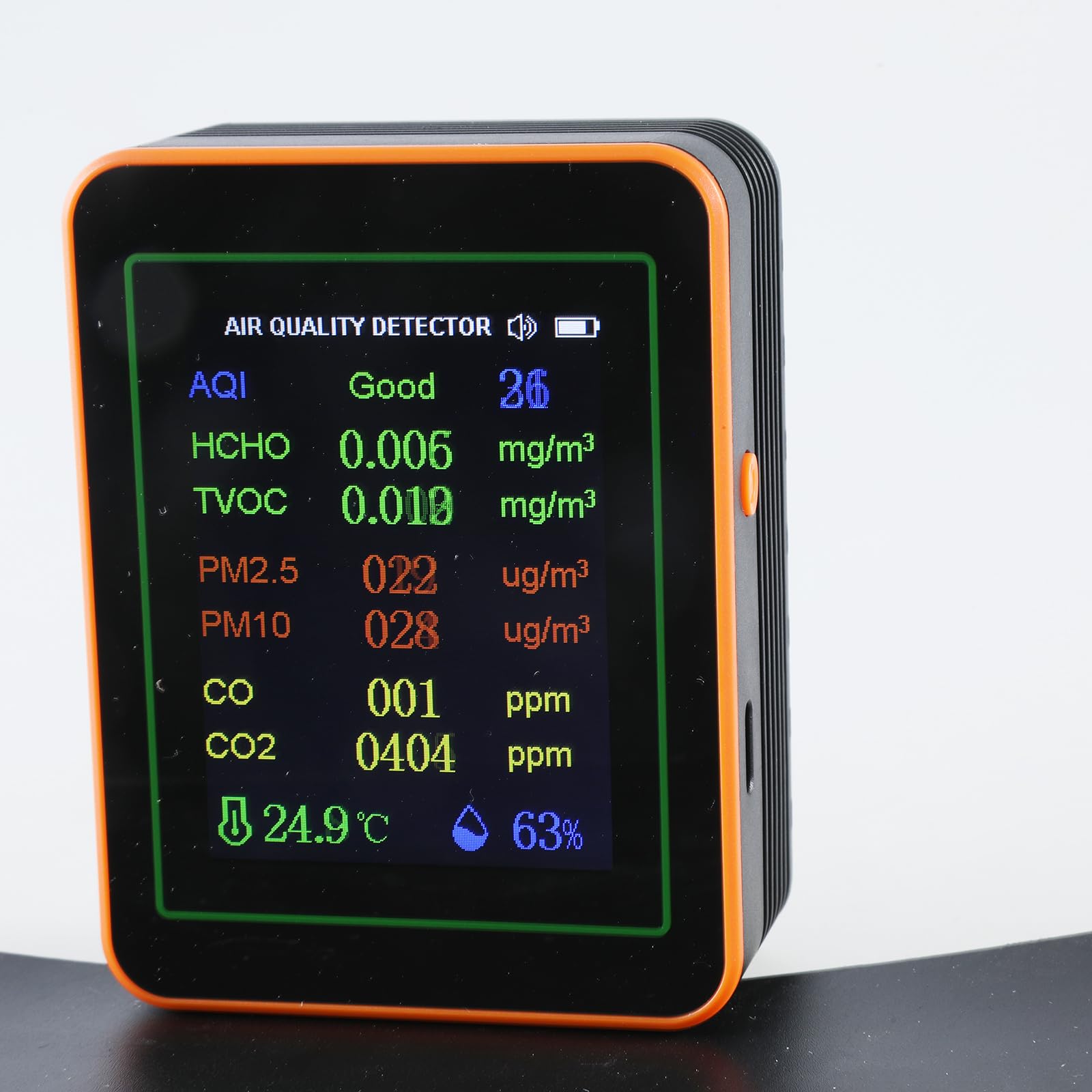 HCHO TVOC Tester CO2 Detektor powietrza z brzęczykami do domowego miernika zanieczyszczenia powietrza Tester wielokrotnego ładowania