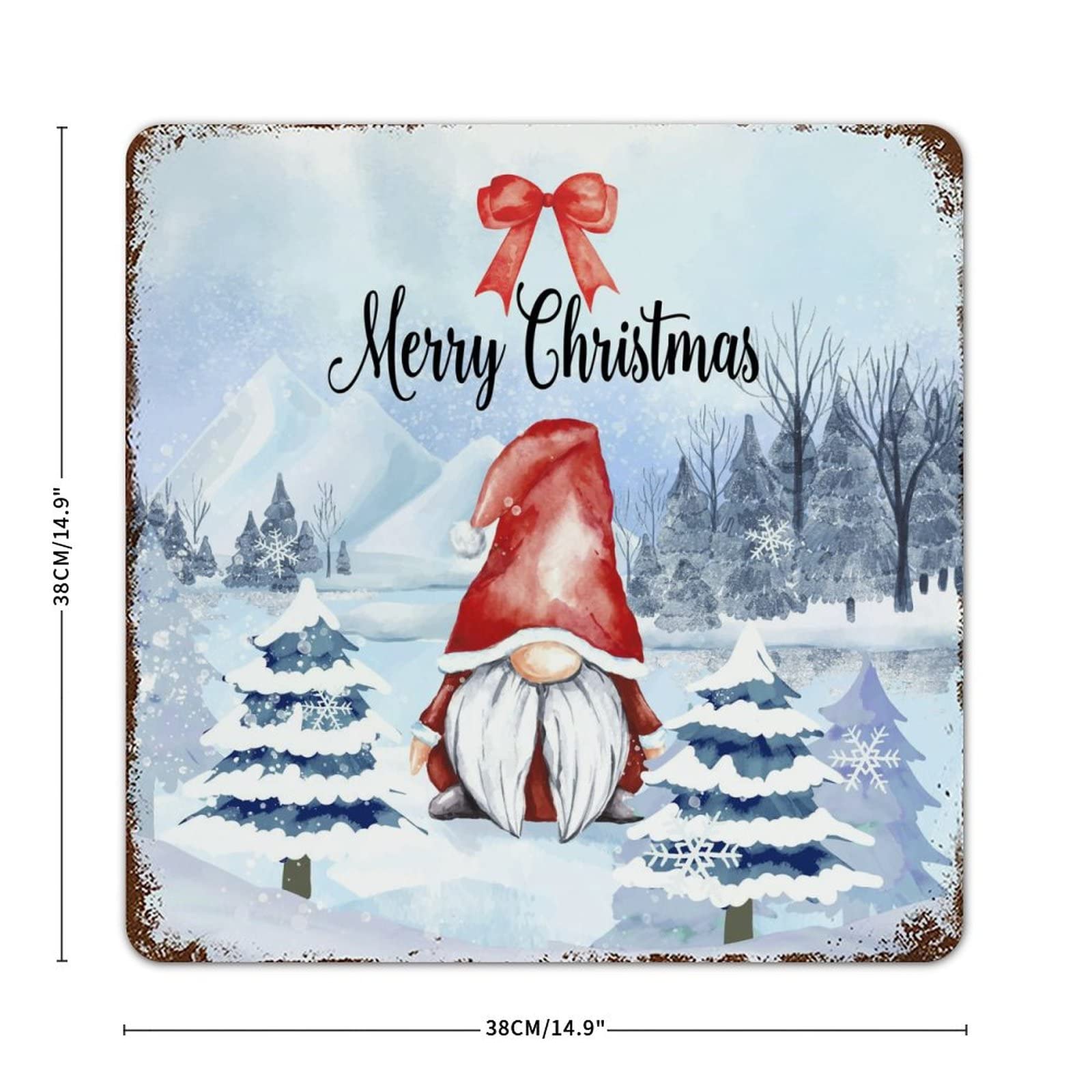 Scandinavian Christmas Gnome Sign Merry Christmas Wall Decor