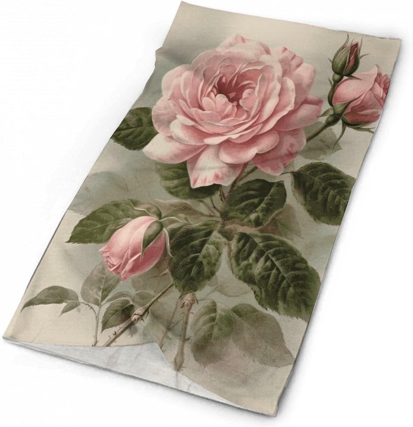 Vintage Pink Rose Neck Gaiter Windproof Breathable Face Mask Cover Cooling Gator Scarf Face Cover Scarf Mask Winter Neck Warmer Gaiter Half Balaclava for Skiing Cycling Outdoor Sports