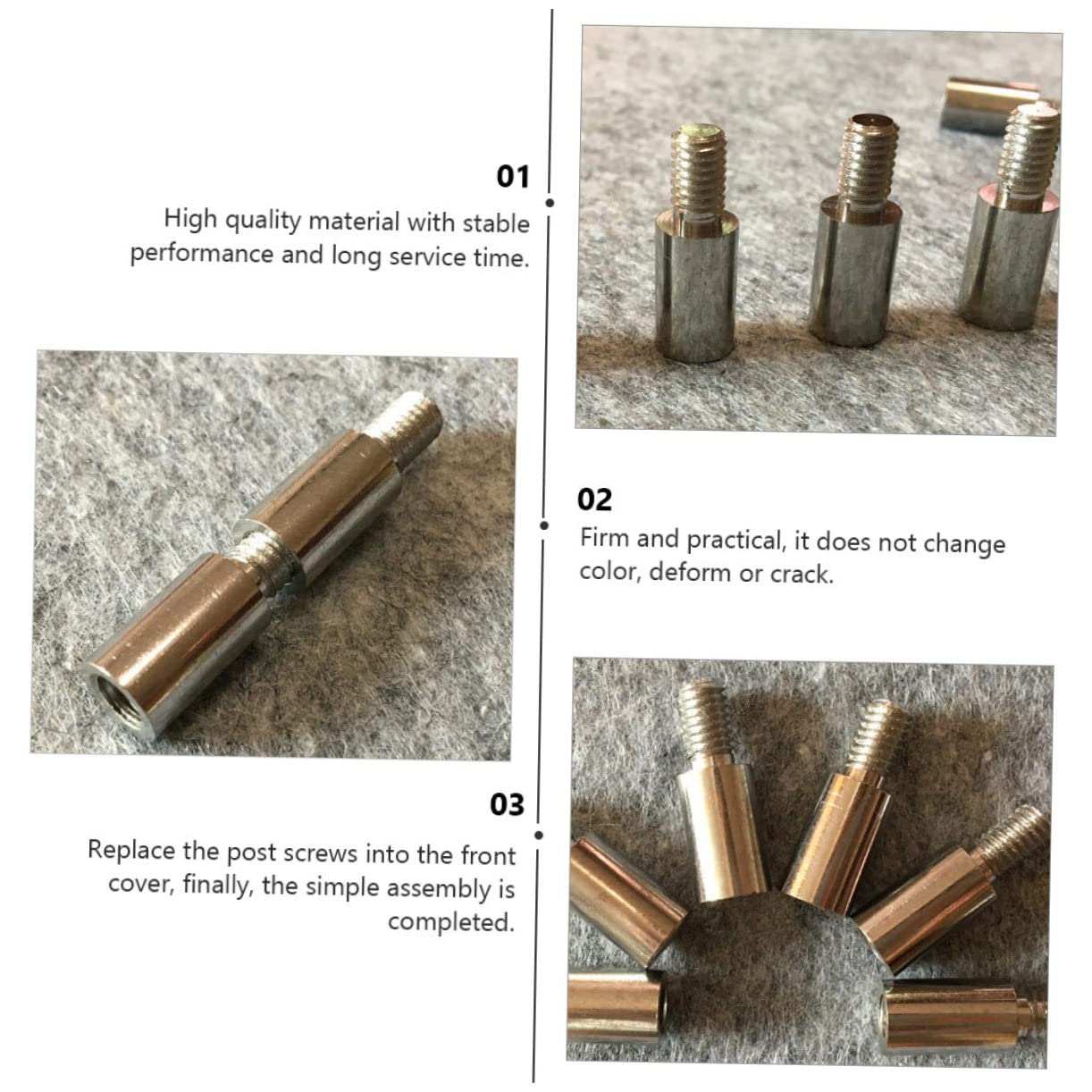 DOITOOL 10pcs Replacement Extension Posts for Scrapbook Diy Plated Screw Posts for Photo Albums Easy to Install for Binding and Manual Work