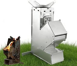 Rocket Stove, Estufa Rocket Senderismo y Acampada, Utensilios Para Comer Al Aire Libre