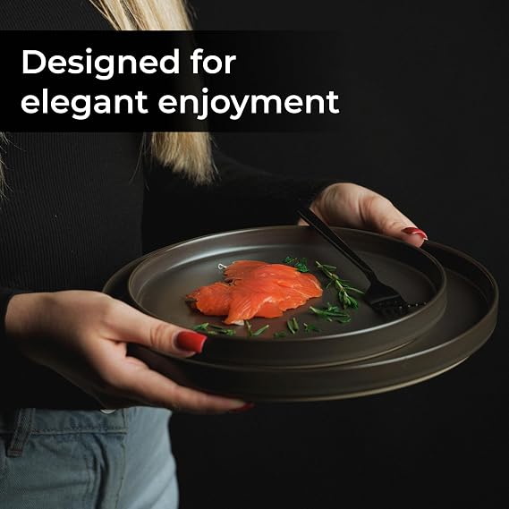 MIAMIO - Plate Set/Set of 4 Ceramic Side Plates - Sierra (Basalt)